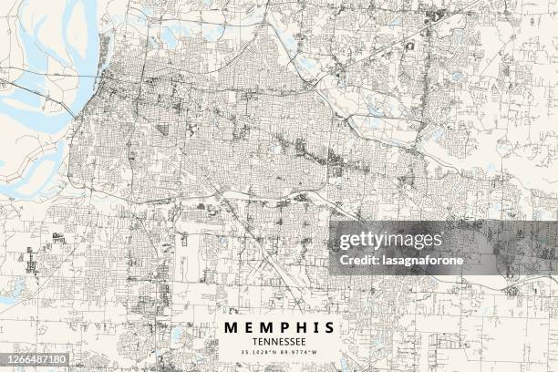 memphis, tennessee, vereinigte staaten von amerika vektorkarte - memphis tennessee stock-grafiken, -clipart, -cartoons und -symbole