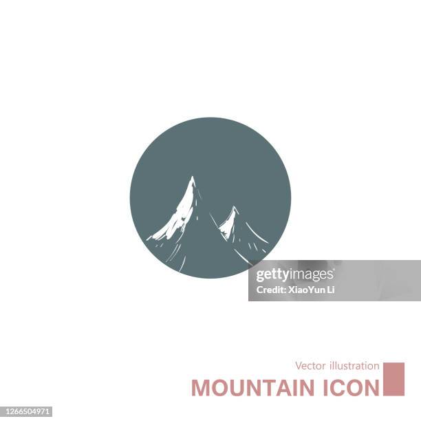 vector drawn mountain icon. - mountain peak logo stock illustrations