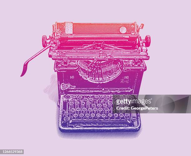 illustrazioni stock, clip art, cartoni animati e icone di tendenza di macchina da scrivere antica - tasto di macchina da scrivere