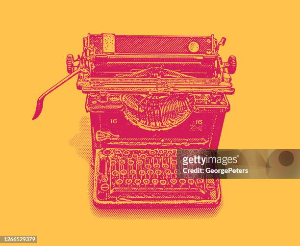 illustrazioni stock, clip art, cartoni animati e icone di tendenza di macchina da scrivere antica - tasto di macchina da scrivere
