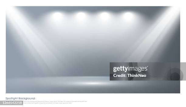 studio wall textured with lights background - sparse room stock illustrations