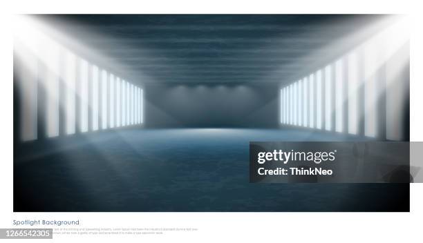 empty room with brick walls in studio stock illustration - brick wall interior stock illustrations