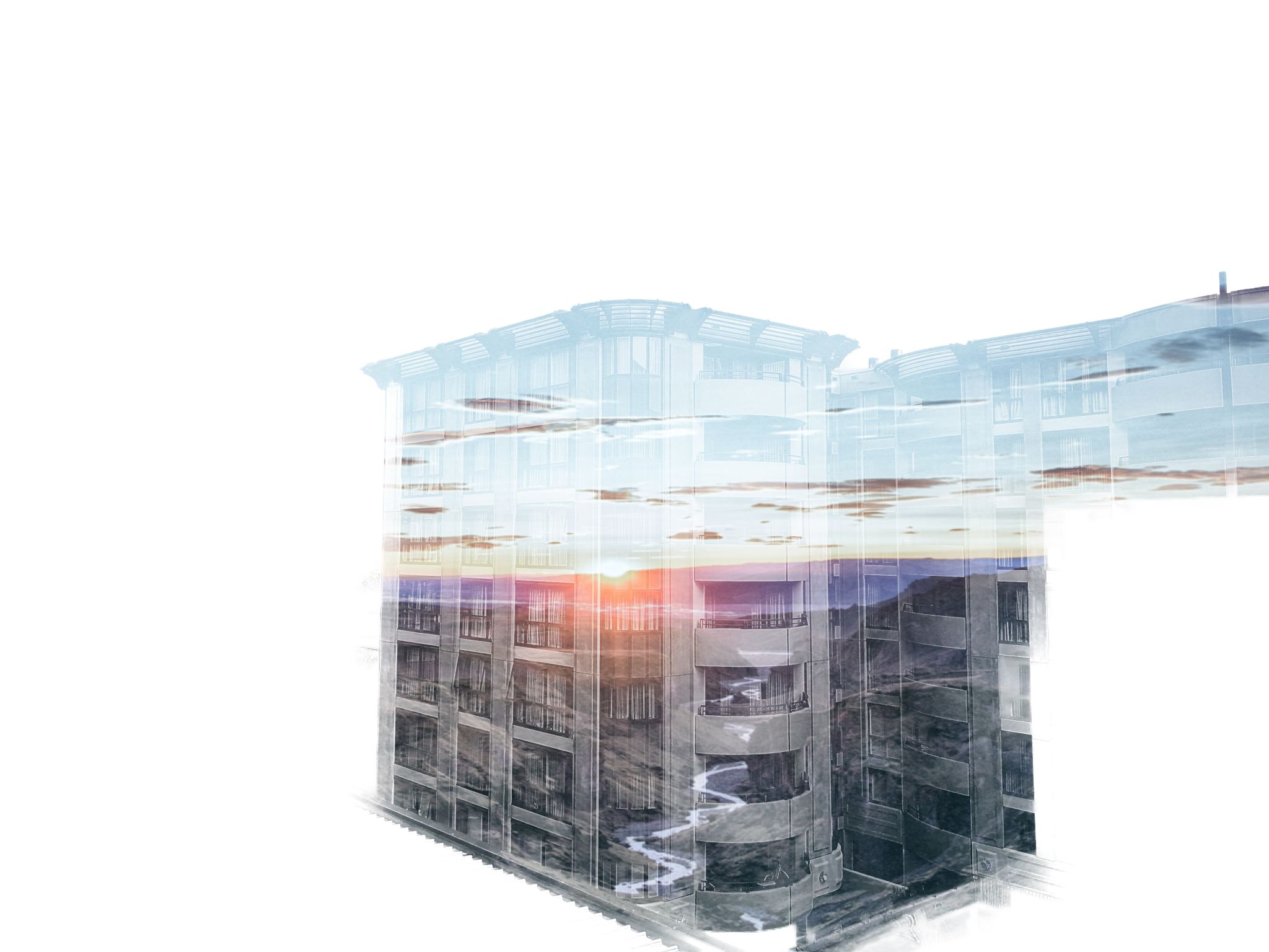 Double exposed modern architecture Double exposed modern architecture