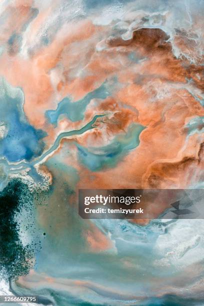 aerial view of beautiful natural shapes and textures - river aerial stock pictures, royalty-free photos & images