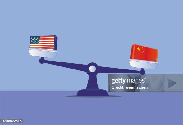 tianping and american containers, chinese containers - us china trade war stock illustrations