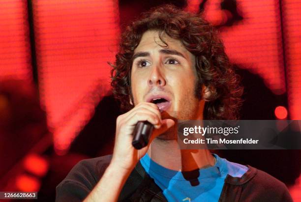 Josh Groban performs during his "Closer" tour at Shoreline Amphitheatre on August 24, 2004 in Mountain View, California.