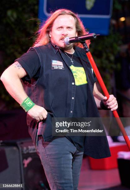 Johnny Van Zant of Lynyrd Skynyrd performs at the Mountain Winery on July 8, 2004 in Saratoga, California.