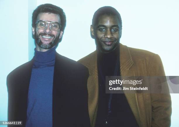 Musicians Eric Leeds and Branford Marsalis pose for a portrait in Minneapolis, Minnesota on March 1, 1991.