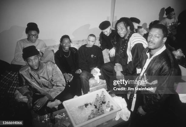 Trip hop band Massive Attack pose for a portrait in Minneapolis, Minnesota on November 1, 1991.