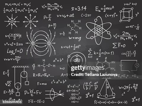 Hard Science Formulas Scientific Formulas Mathematics And Physics Calculus On Class ...