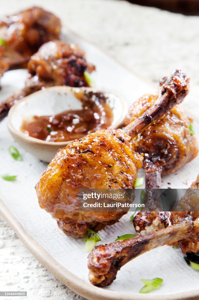Honey Garlic Lollipop Chicken Wings with Ranch Dip