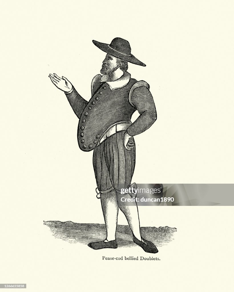 Elizabethan mens fashion, Pease-cod bellied doublet