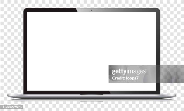 blank white screen laptop isolated - sparse stock illustrations