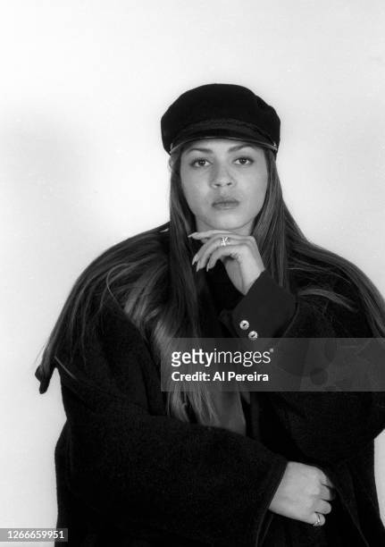 Vocalist Pebbles appears in a portrait taken on October 10, 1992 in New York City.