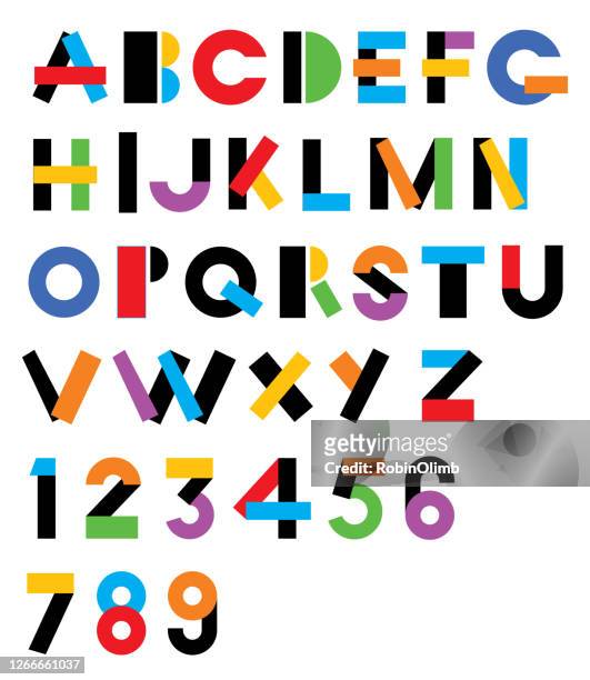 graphic alphabet - kreativität stock illustrations