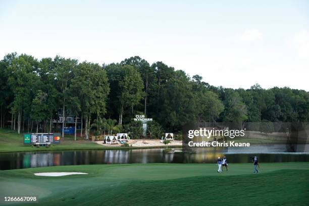 Billy Horschel of the United States walks on the 15th hole during the final round of the Wyndham Championship at Sedgefield Country Club on August...