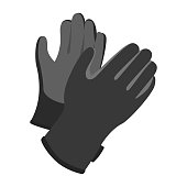 Gloves worn in winter sports.