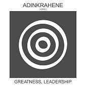 icon with african adinkra symbol Adinkrahene. Symbol of Greatness and Leadership