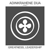 icon with african adinkra symbol Adinkrahene Dua. Symbol of Greatness and Leadership