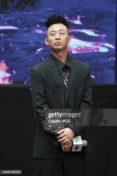 Rapper GAI Zhou Yan attends a press conference of reality show 'The Rap of China 2020' on August 15, 2020 in Wuxi, Jiangsu Province of China.