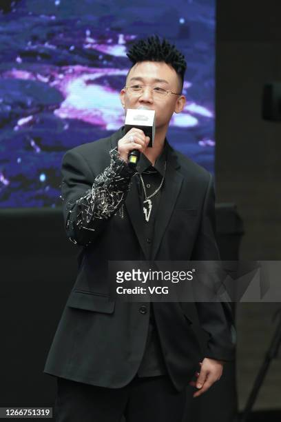 Rapper GAI Zhou Yan attends a press conference of reality show 'The Rap of China 2020' on August 15, 2020 in Wuxi, Jiangsu Province of China.
