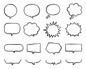 A set of simple and pop speech bubbles.