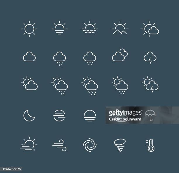 weather line icons editable stroke - weather stock illustrations
