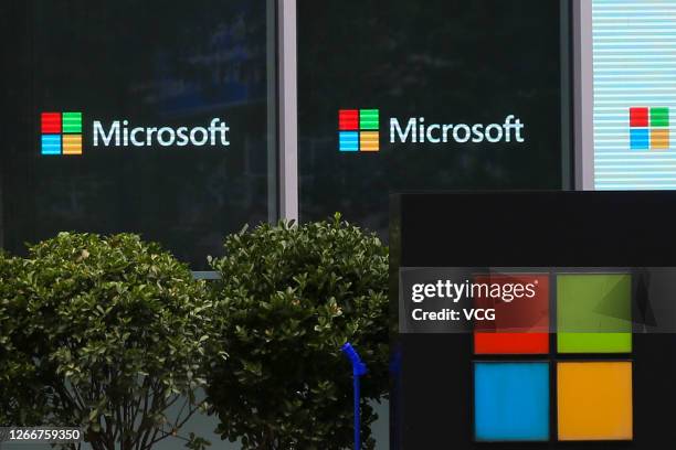 The Microsoft Asia-Pacific Research and Development Group is pictured at Zhongguancun on August 16, 2020 in Beijing, China.