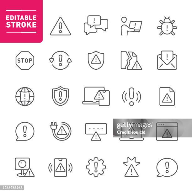 ilustraciones, imágenes clip art, dibujos animados e iconos de stock de iconos de advertencia - alarma