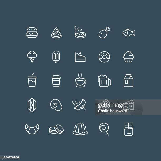 food & drink line icons editable stroke - creme eggs stock illustrations