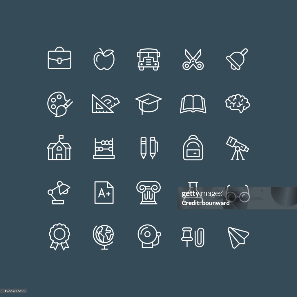 Education Line Icons Editable Stroke