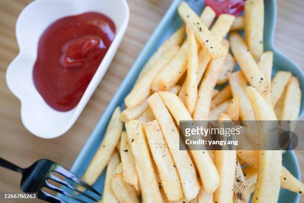 ketchup with french fries - patatas bravas bildbanksfoton och bilder