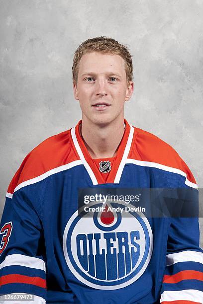 Ales Hemsky of the Edmonton Oilers poses for his official headshot for the 2011-2012NHL season September 16, 2011 in Edmonton, Alberta, Canada.