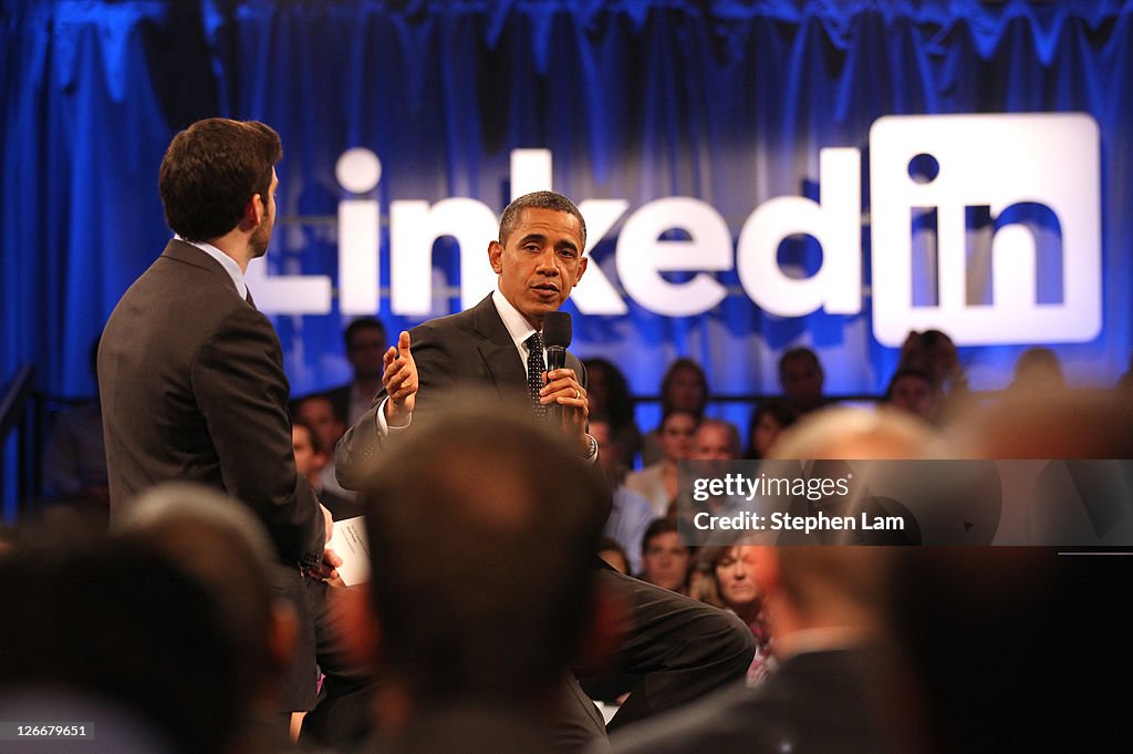 Obama Participates In Linkedin Town Hall