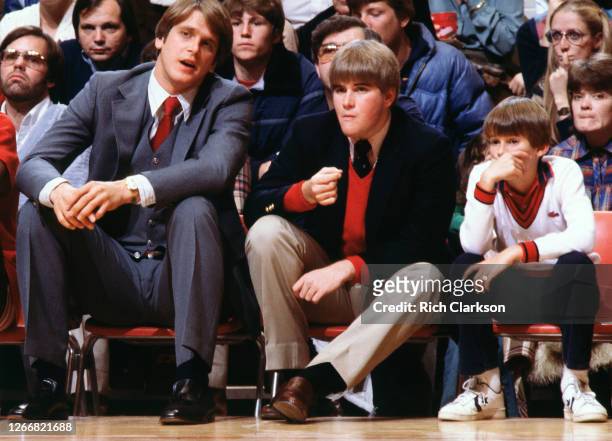 The family of head coach Bob Knight of the Indiana Hoosiers on the sidelines on January 1, 1981 in Bloomington, IN.