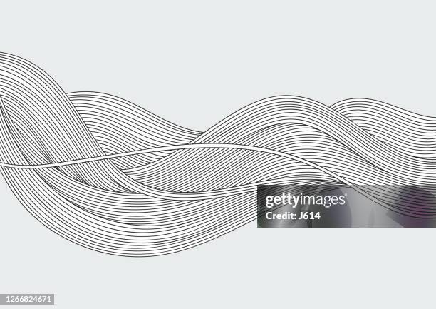 abstract flow doodle background - ruffled hair stock illustrations