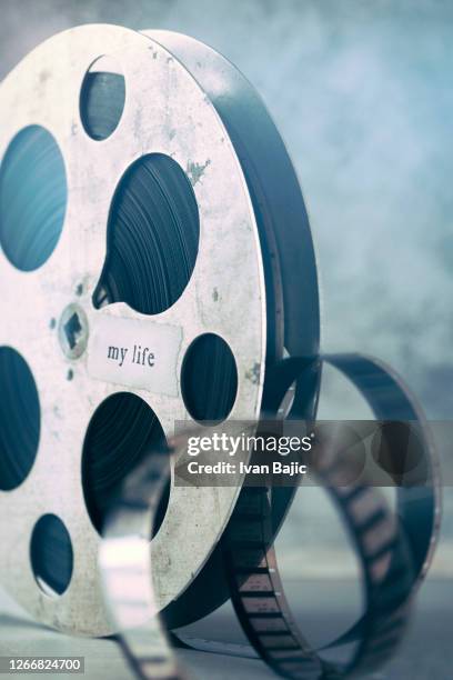 movie about my life - film reel stock pictures, royalty-free photos & images