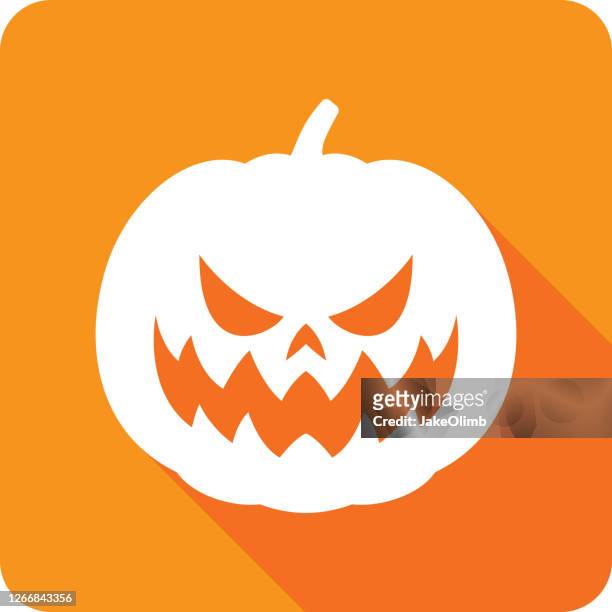 jack o lantern scary icon silhouette - carving stock illustrations