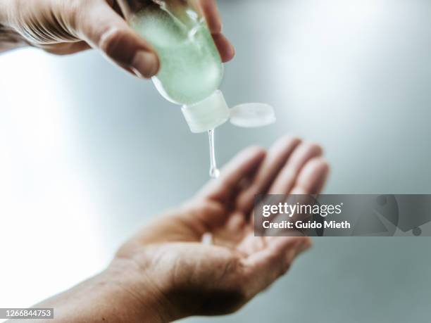 cleaning and disinfection hands. - hygiene stock-fotos und bilder