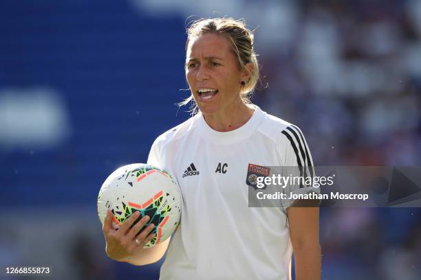 Camille Abily Assistant coach of Lyon during the Veolia Women Trophy match between Olympique Lyonnais and Juventus at Groupama Stadium on August 15,...