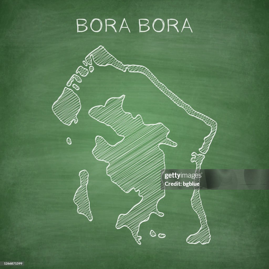 Bora Computer Map Bora Bora Map Drawn On Chalkboard Blackboard High-Res Vector Graphic ...