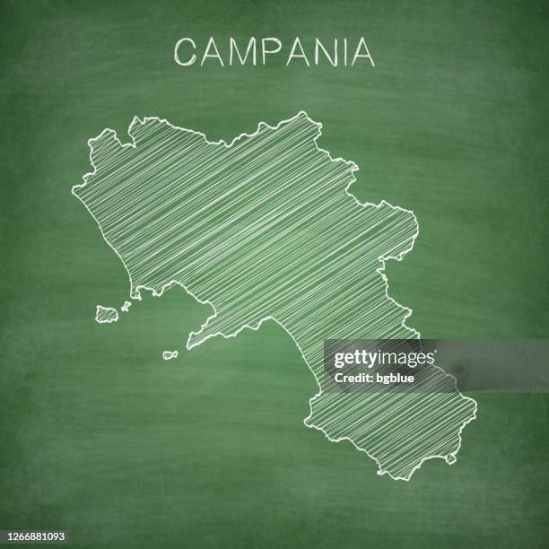 campania map drawn on chalkboard - blackboard - campania stock illustrations