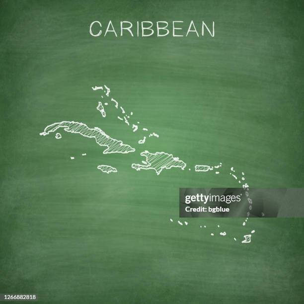 ilustrações de stock, clip art, desenhos animados e ícones de caribbean map drawn on chalkboard - blackboard - galapagos islands