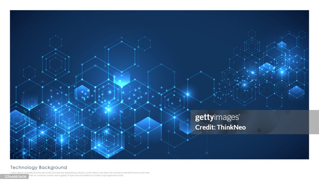 Abstrakte Technologie oder medizinischer Hintergrund mit Sechsecks Formmuster.