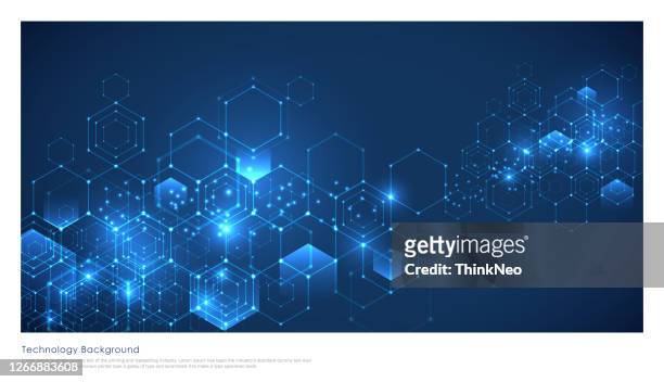 abstract technology or medical background with hexagons shape pattern. - technology stock illustrations