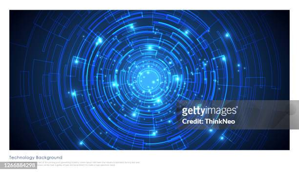 technology blue background with circle - image stock illustrations