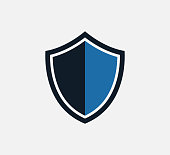 Shield and sword icon vector logo design template