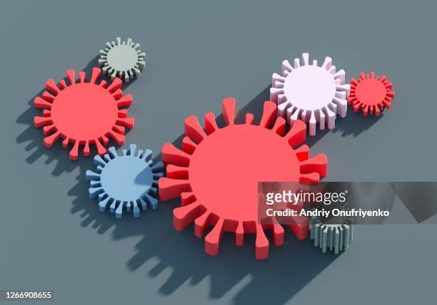 coronavirus gear - malattia infettiva foto e immagini stock
