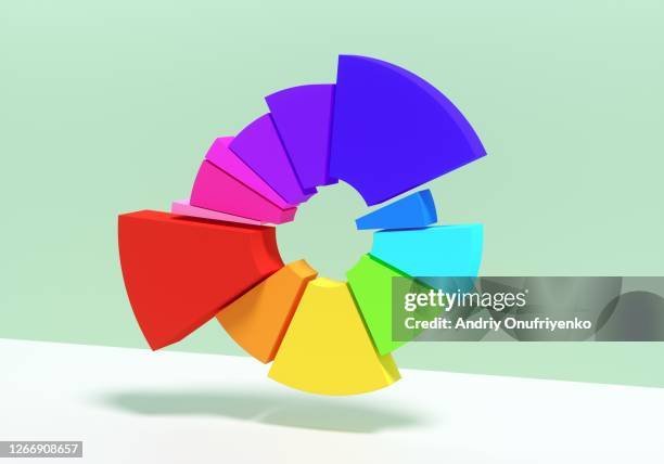 multicolored donut/pie chart - multi colored stock photos et images de collection