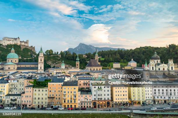 panorama of salzburg city, austria - salzburg stock pictures, royalty-free photos & images